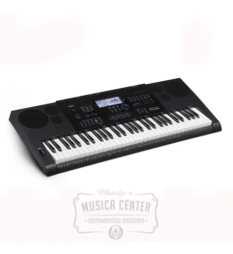 Kit Teclado Musical Casio Ctk 6200 61 Teclas Ctk6200 Timbres Preto
