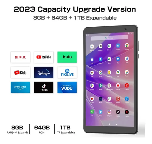 Tablet Pritom 8 64gb 8gb Ram Tela 8 Android 13 Wifi Novo Cinza