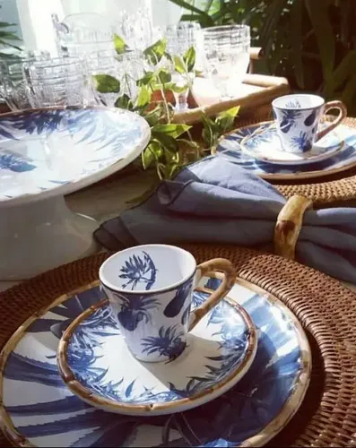 Jogo 6 Pratos Rasos Abacaxi Royal Maison Blanche | MercadoLivre