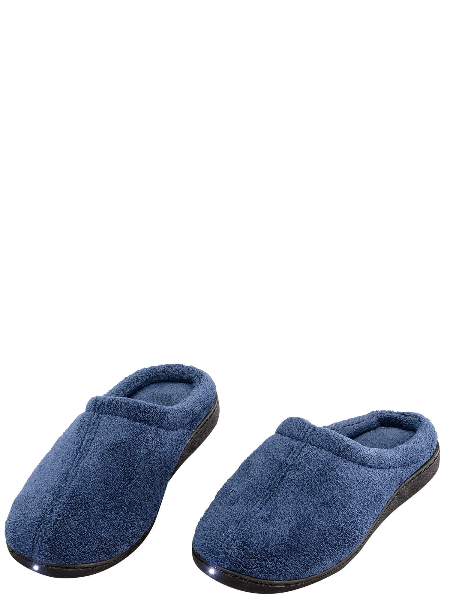 Silver StepsTM Indoor LED Light-Up Slippers - Blue, Size XL