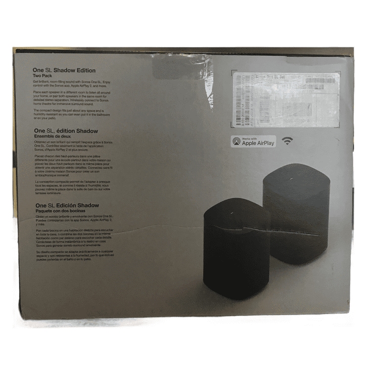 Sonos One SL Shadow Edition, Compact, Humidity Resistant, 2-Pack