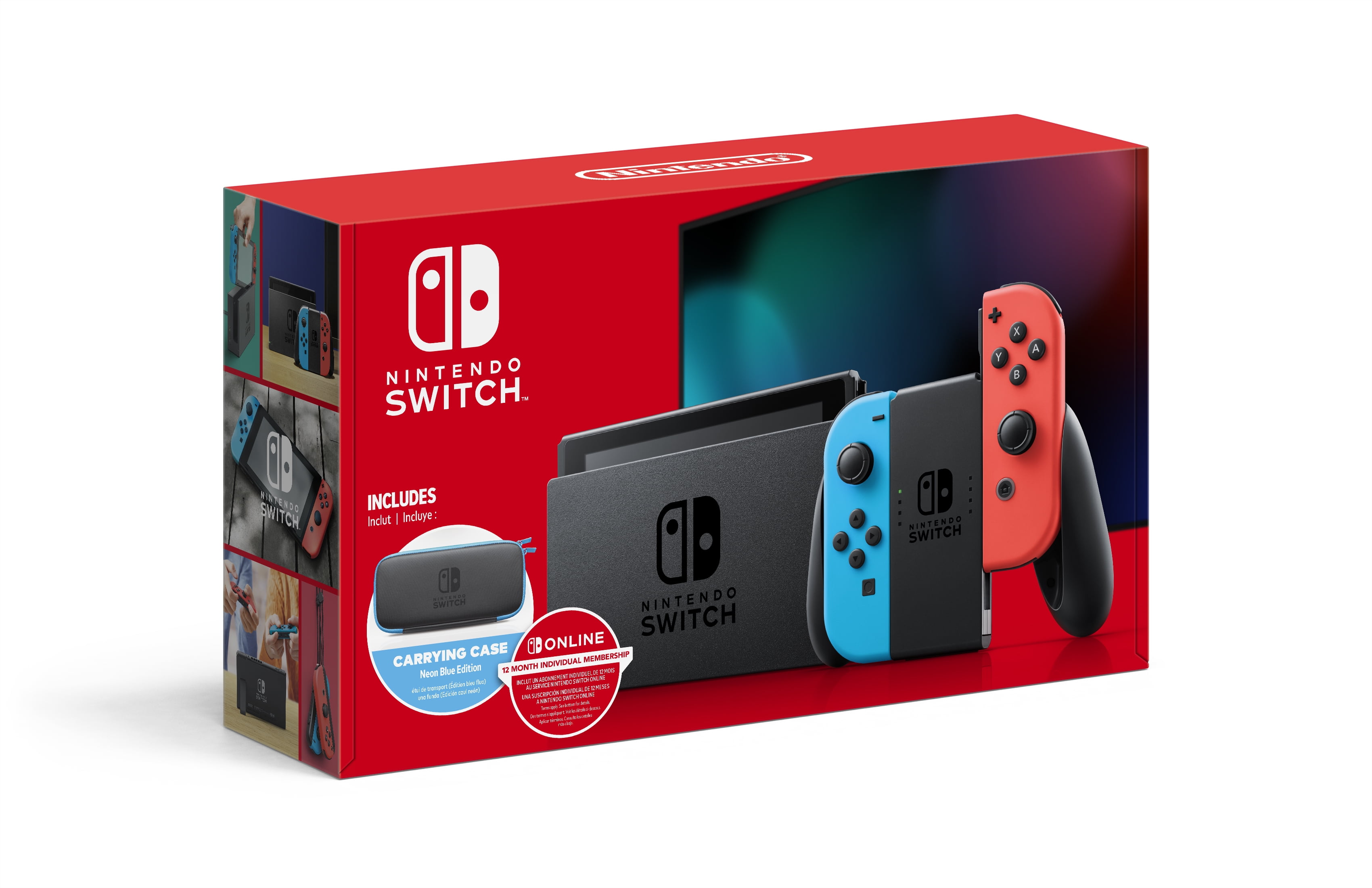 Nintendo Switch™ Bundle: Console w/ Neon Blue & Red Joy-Con, 12
