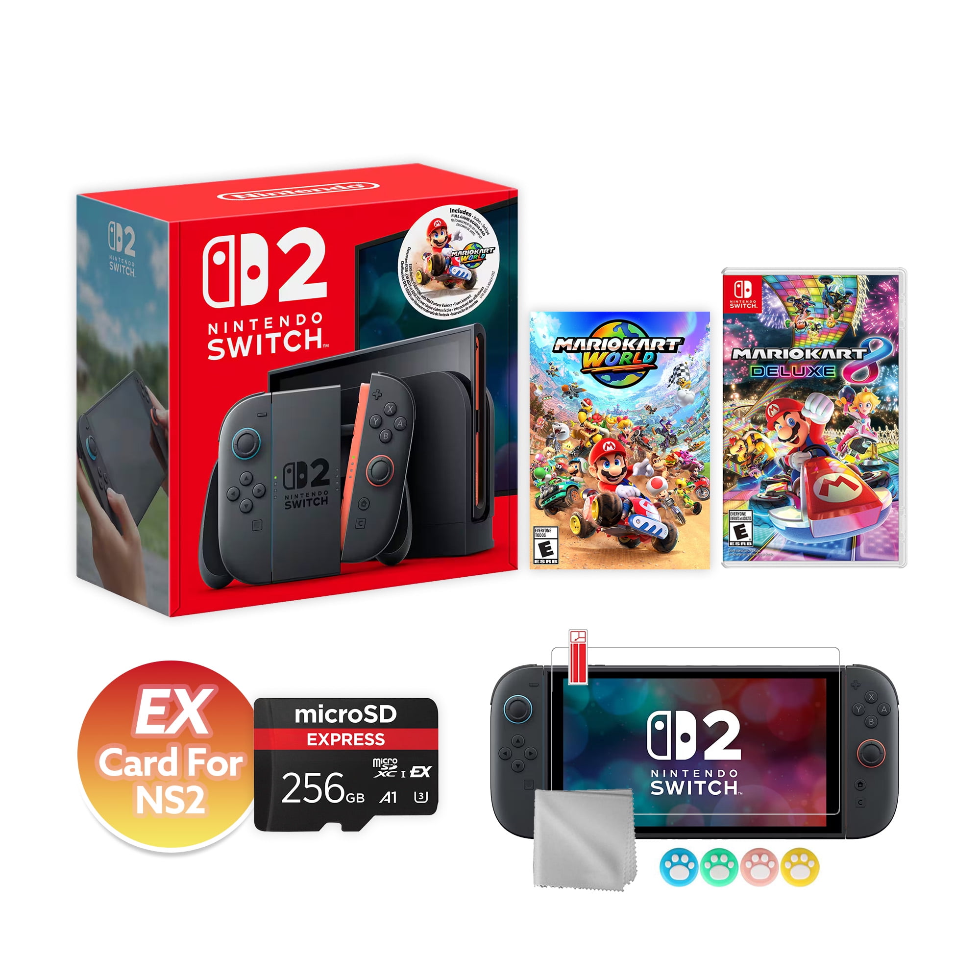 Nintendo Switch 2 Mario Kart World Bundle 256GB + 256GB MicroSD EX