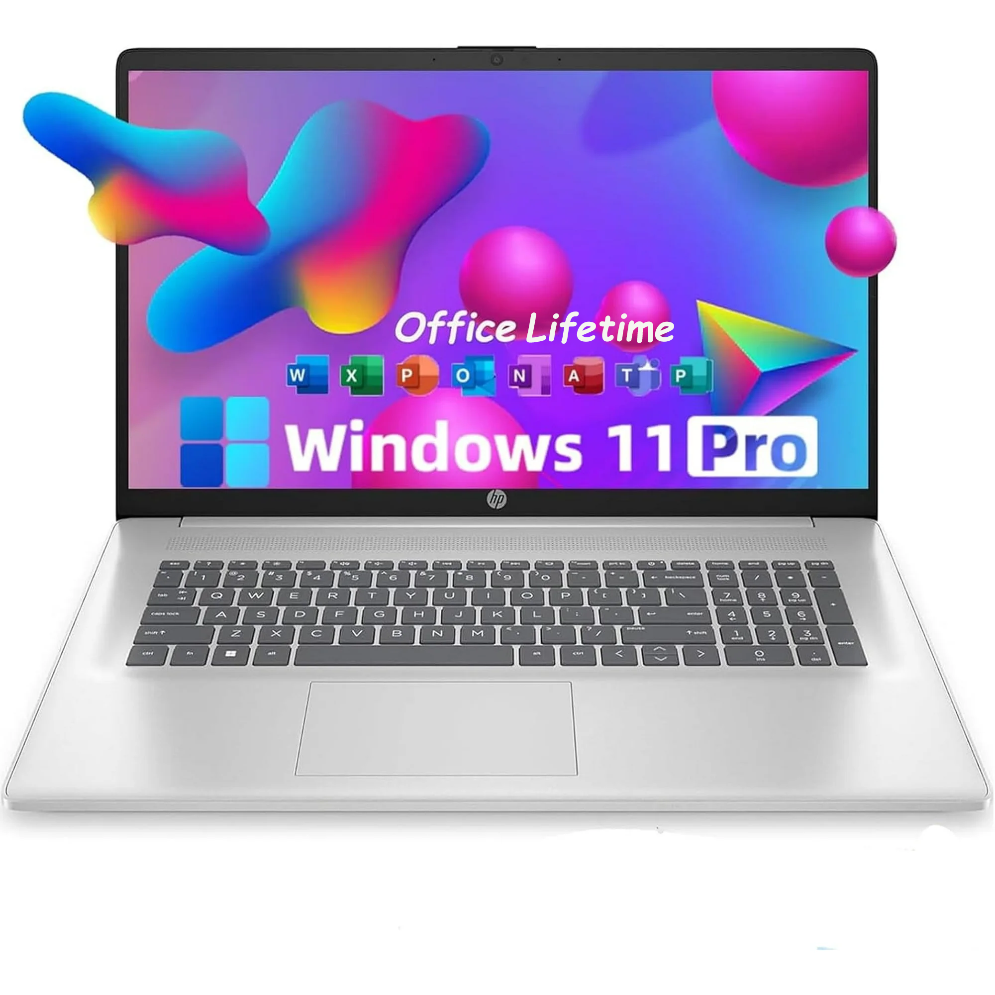 HP 17 inch Laptop, Microsoft Office 2024 Lifetime License