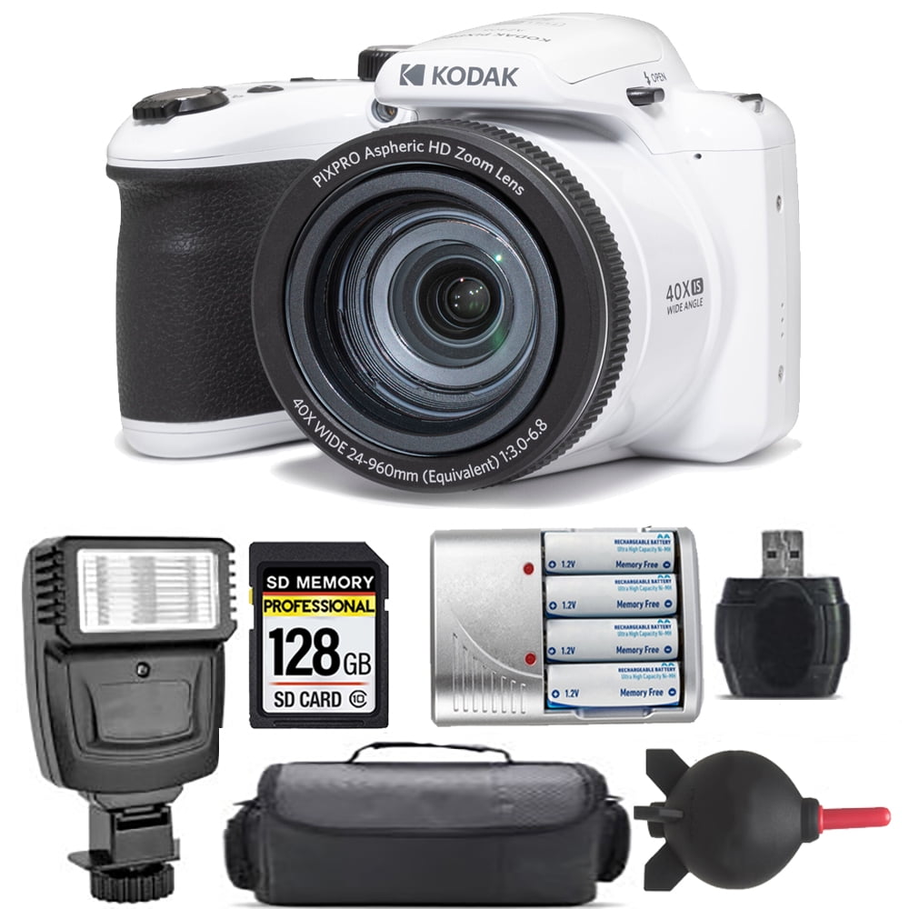Casio Exilim Selfie Digital Camera EX-ZR3600 (White) 16GB Bundle