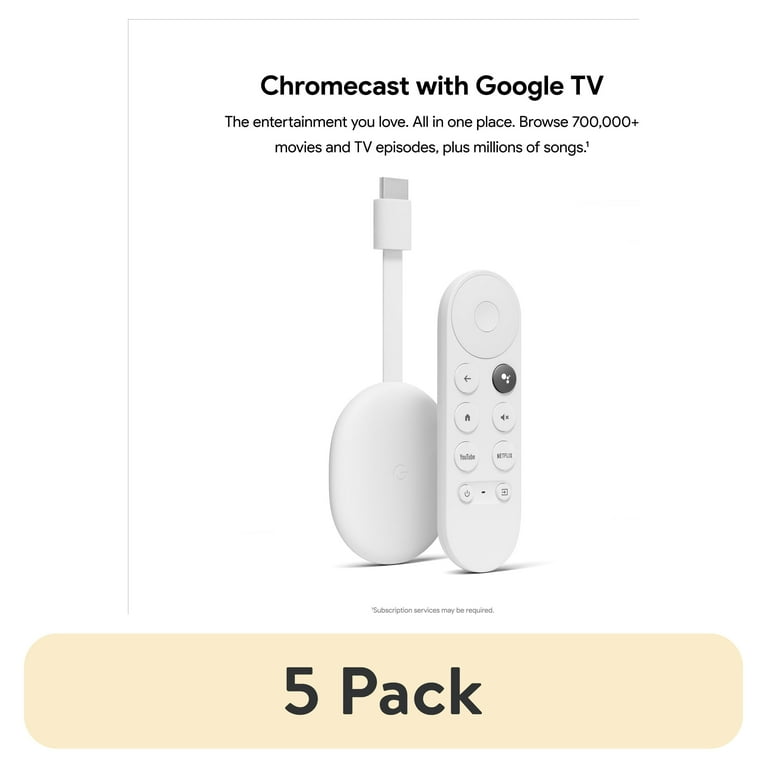 5 pack) Chromecast with Google TV - Streaming Entertainment in 4K