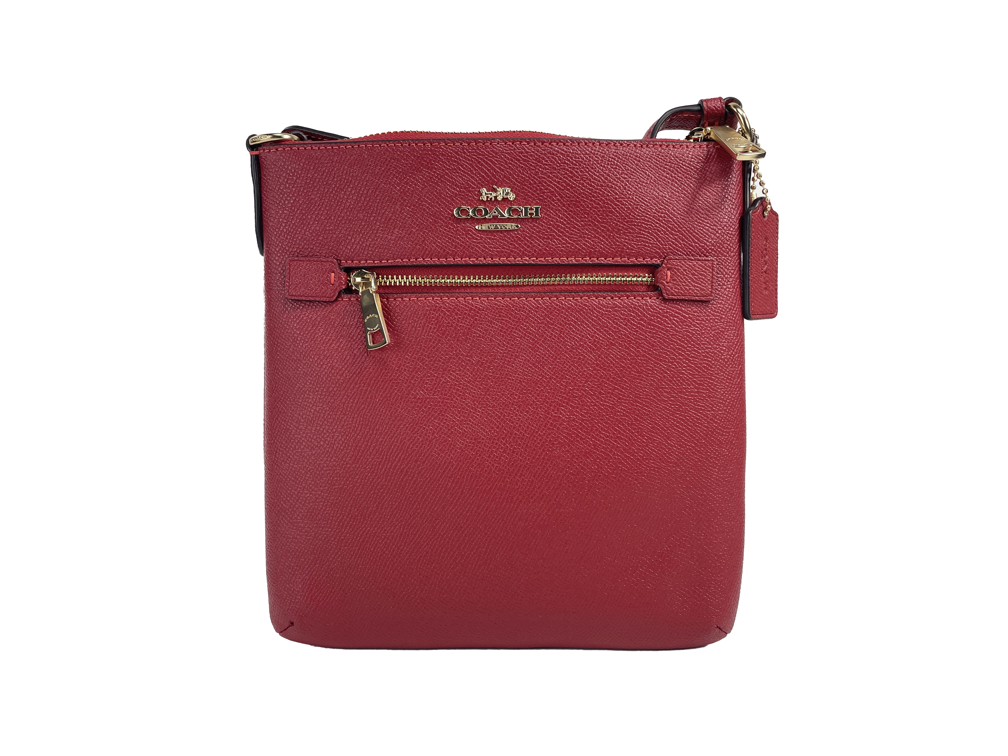 Coach Women's Mini Rowan Crossbody Bag, Adjustable Strap, Red