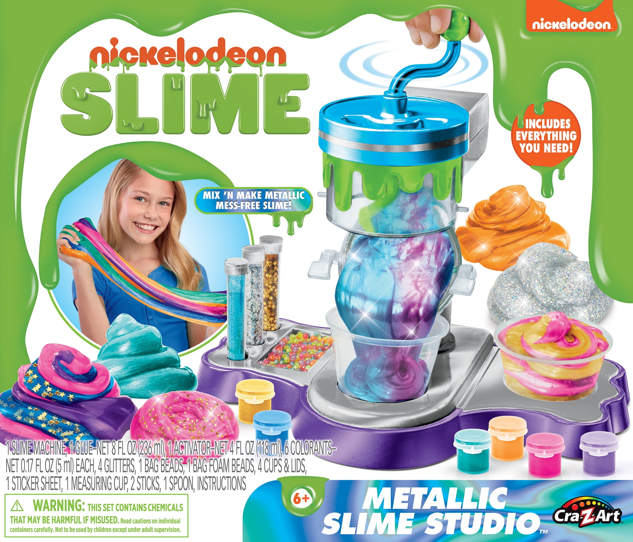 Cra-Z-Art Nickelodeon Metallic Slime Studio, Mixer and Kit for