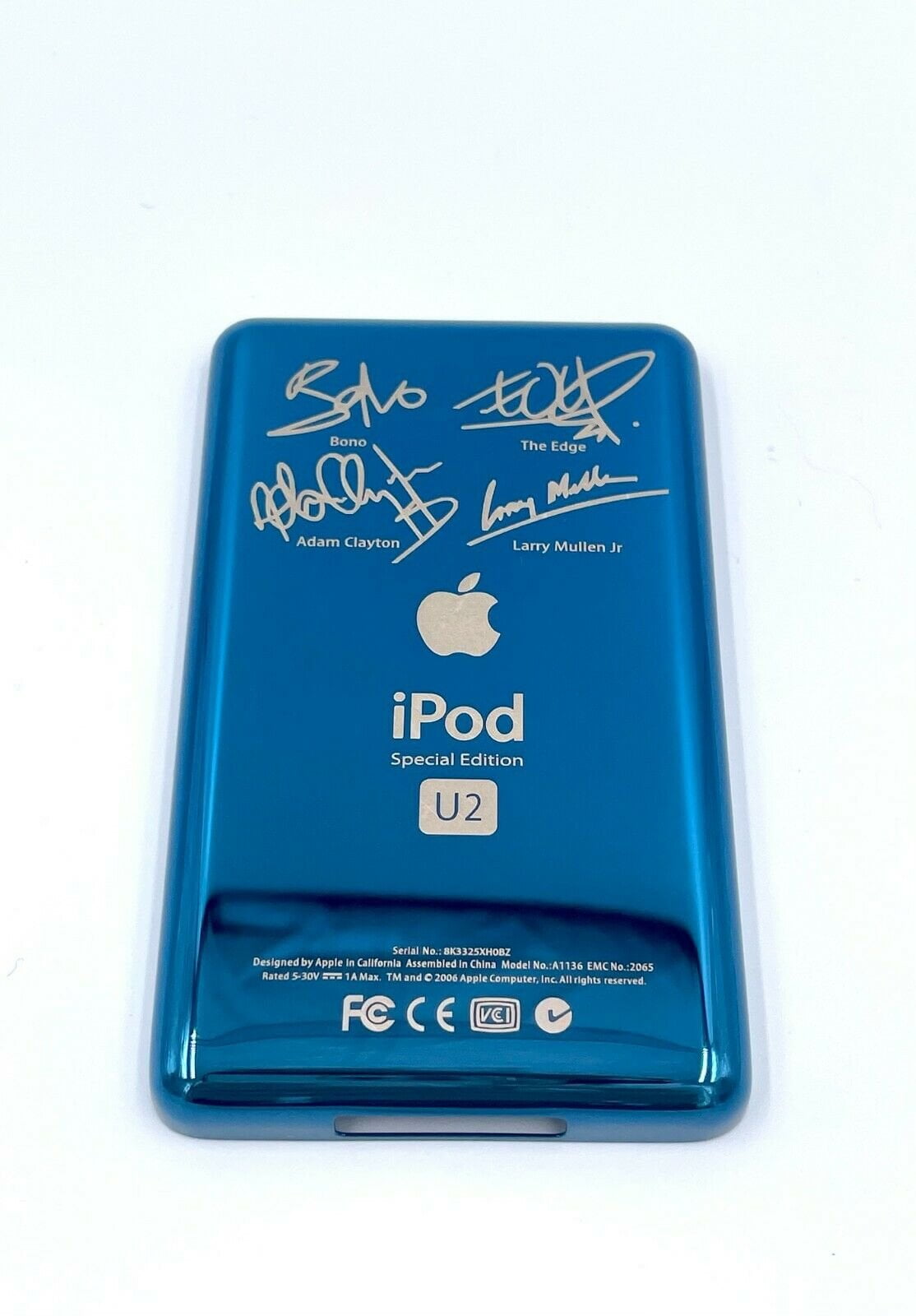 Blue U2 Edition iPod Classic 5th 6th 7th Thin Back Bottom Rear