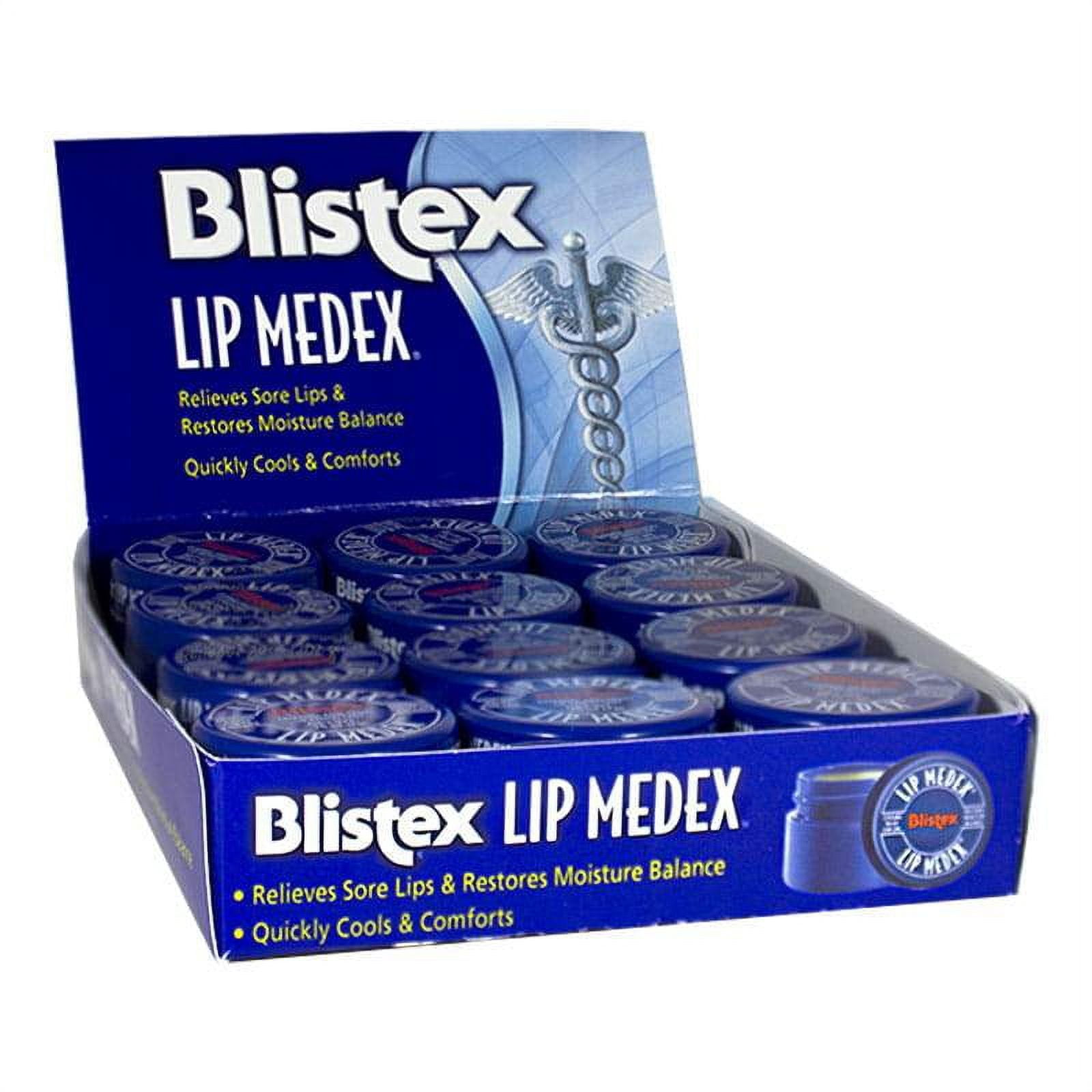 Blistex Lip Medex Mini Jars of 12 0.25 oz with SPF 15 for Dry