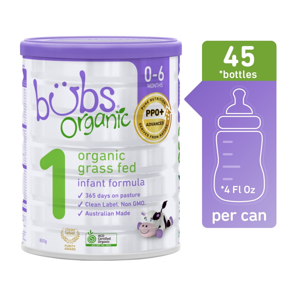 Bubs Organic® Grass Fed Infant Formula Stage 1, 800g (0-6 Months