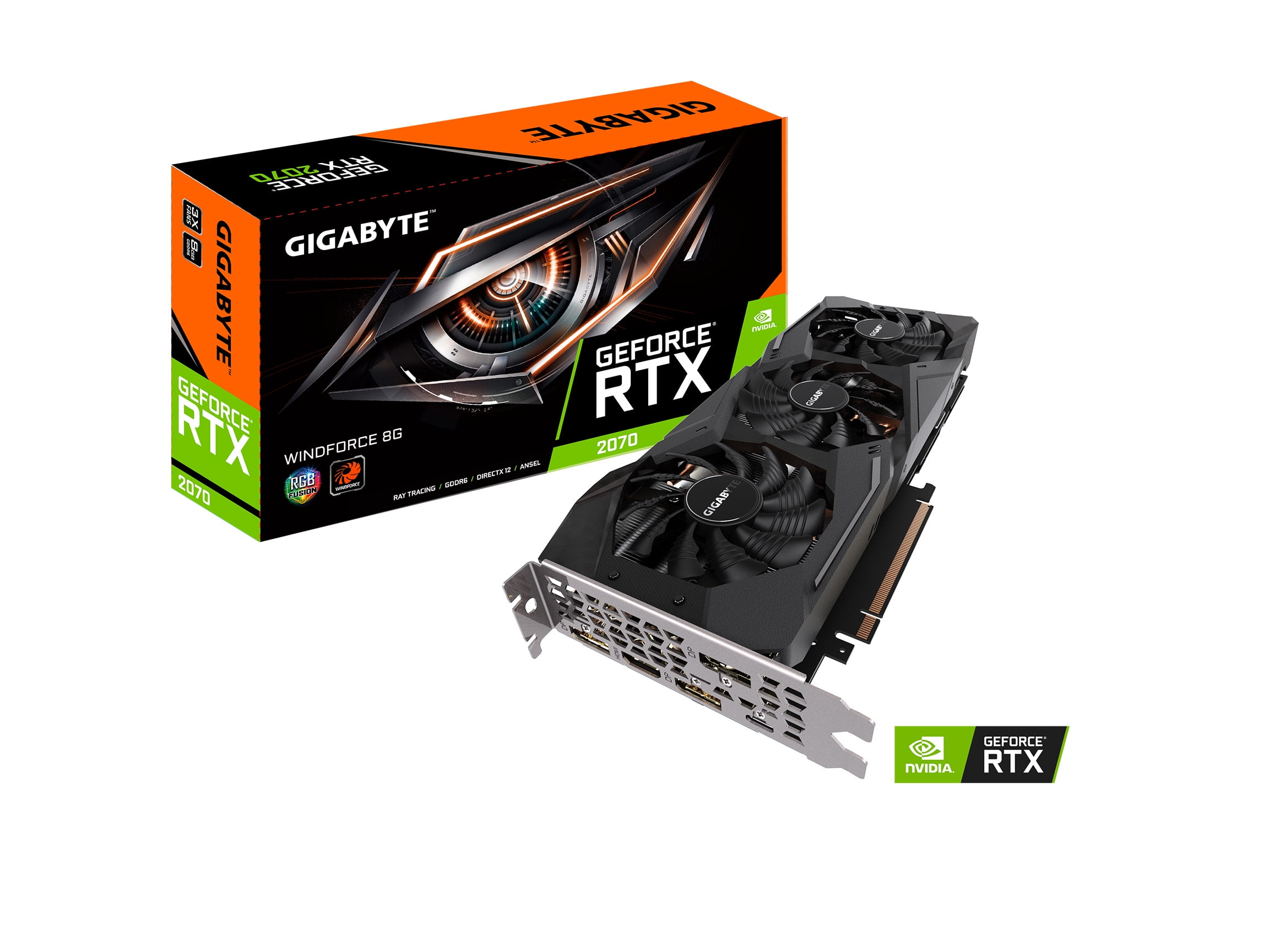 Gigabyte GeForce RTX 2070 Windforce 8G Graphics Card GV-N2070WF3