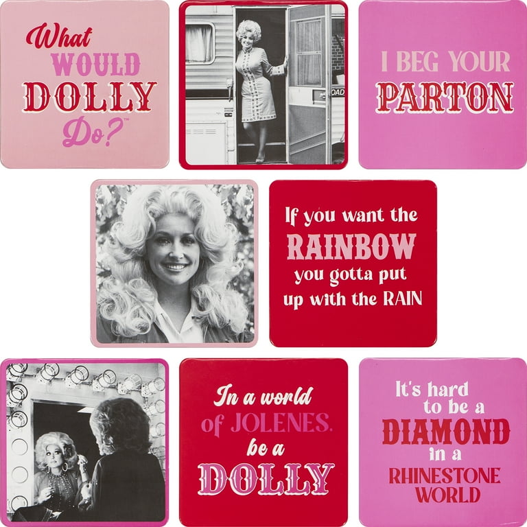 Dolly Parton Double Sided Multi-Color Coasters, 8 Count - Walmart.com