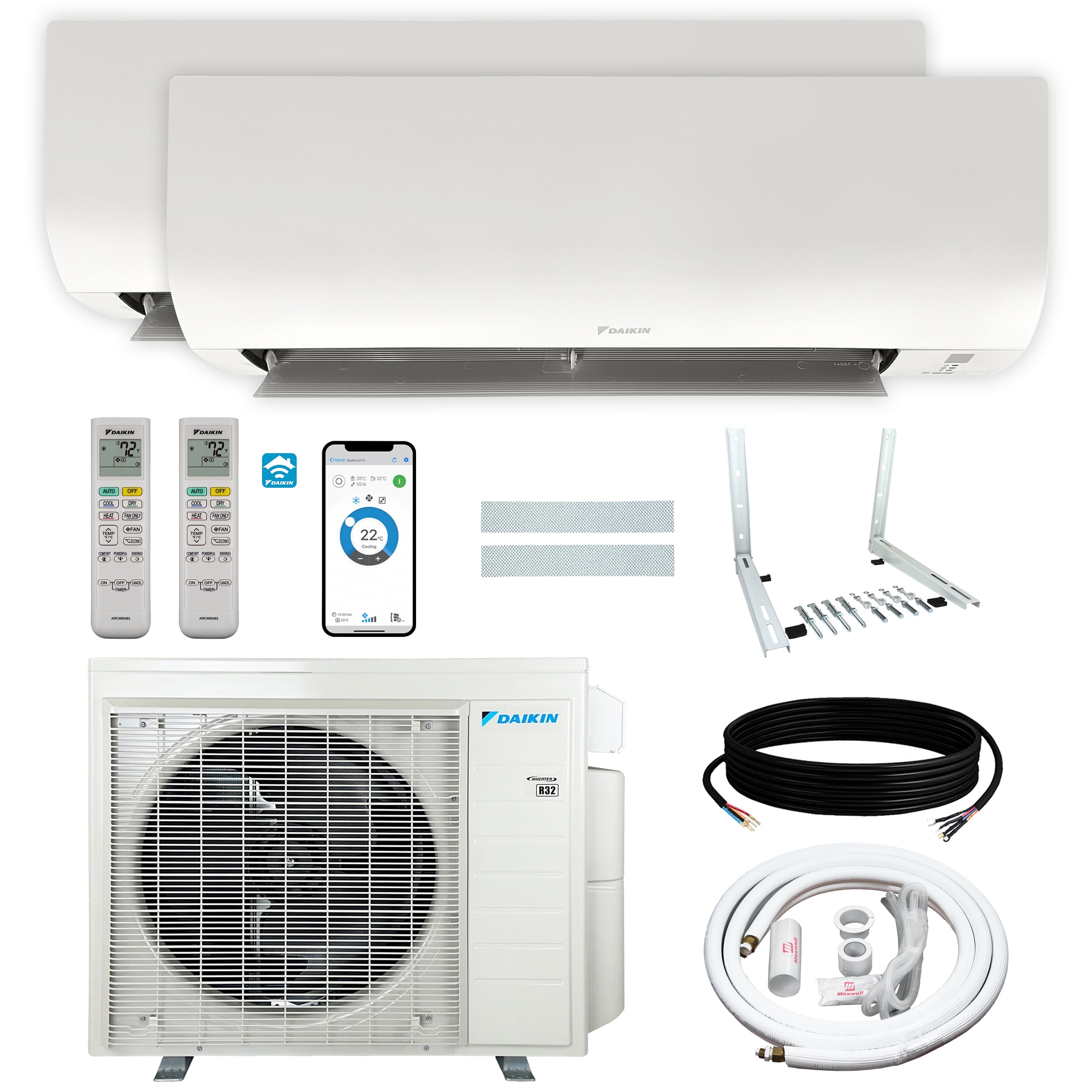 Daikin 24,000 BTU (9K + 15K) 21SEER2 Dual Zone Mini Split Wi-Fi