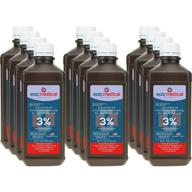 Epic Medical Supply Hydrogen Peroxide, Topical Antiseptic, 3% USP