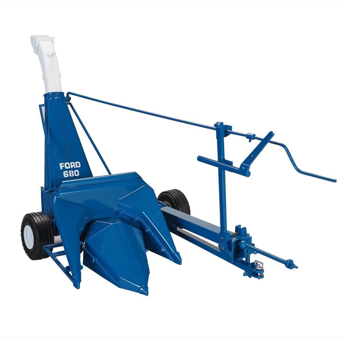 Ford 680 Forage Harvester with Hay Head and Corn Head Blue Classic