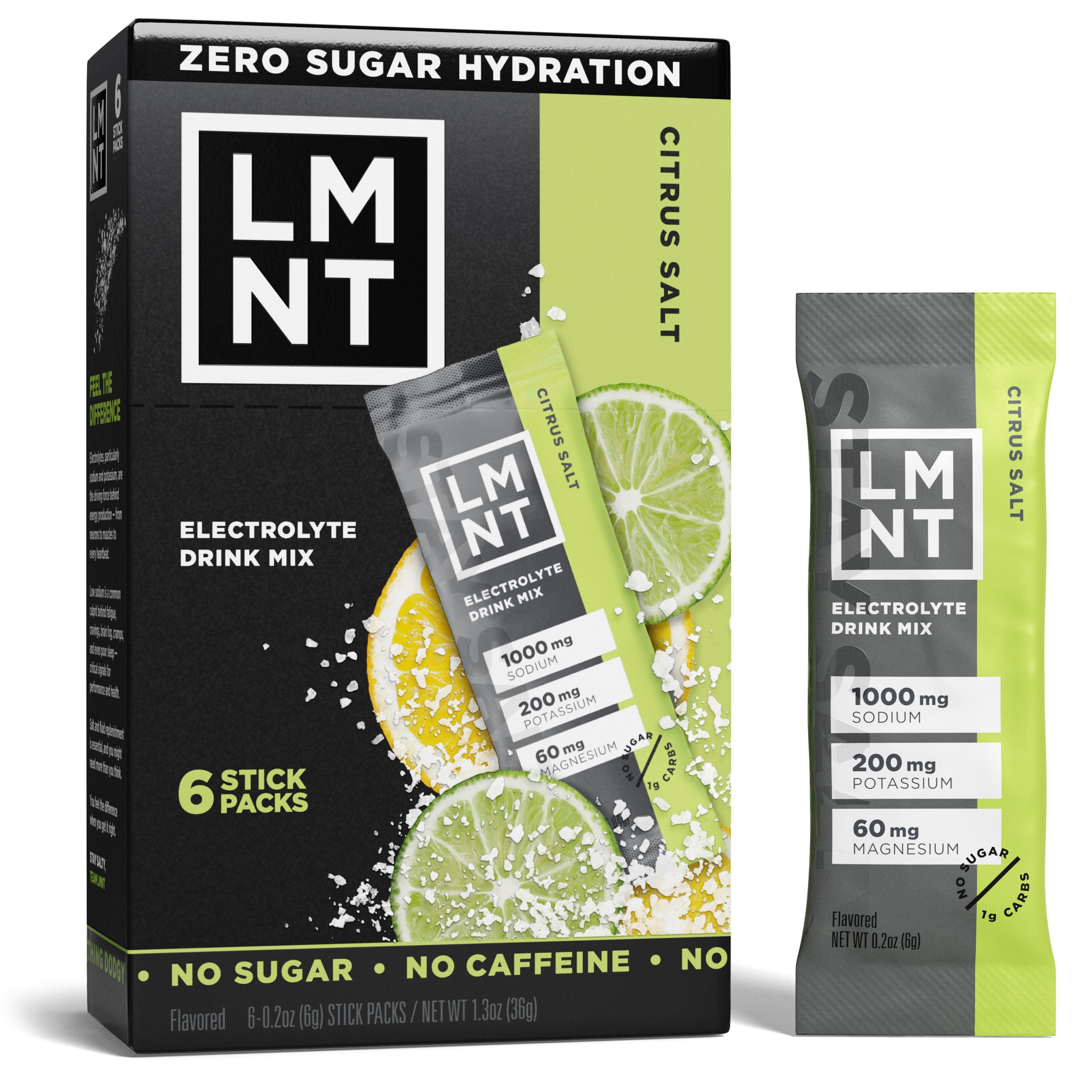 LMNT Zero Sugar Electrolyte Drink Mix - Citrus - 6ct - Walmart.com