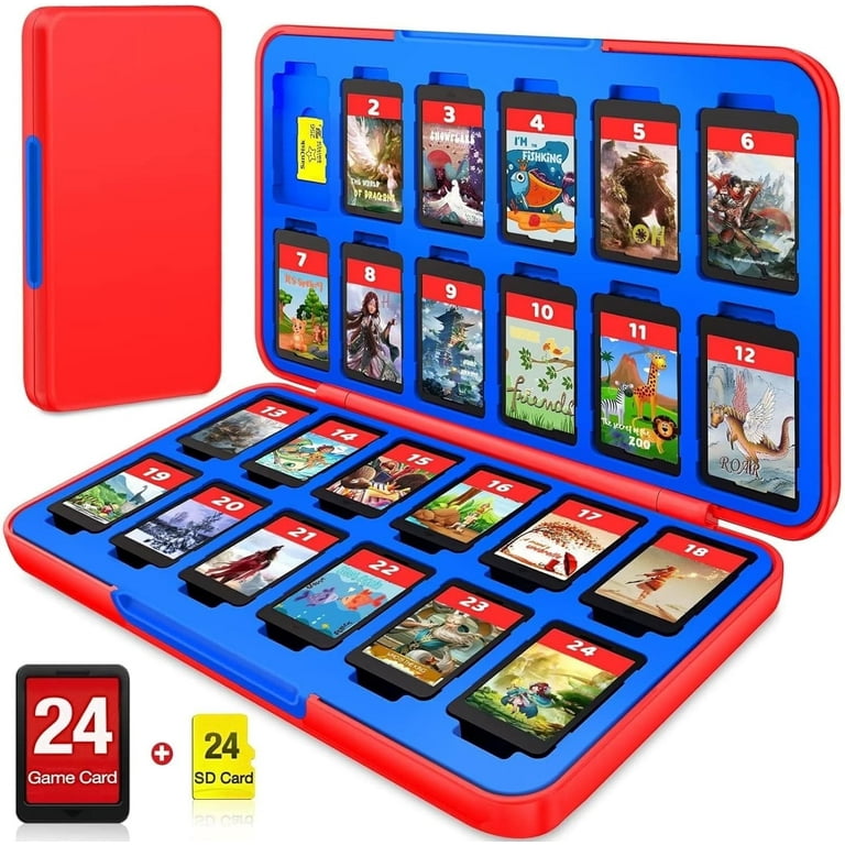 Ninjaabxy Switch Game Card Case Holder with 24 Game & Micro SD