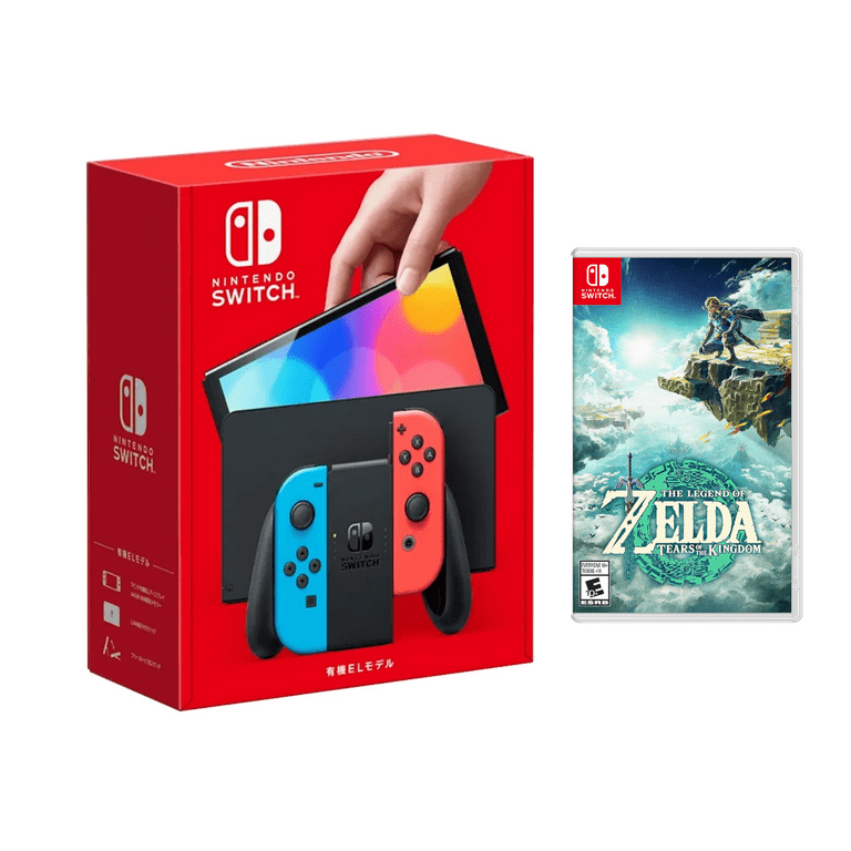 Nintendo Switch OLED Neon Console with Zelda Tears of The Kingdom