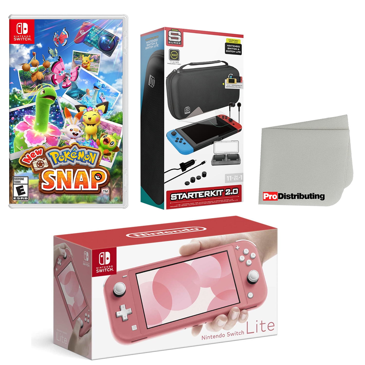 Nintendo Switch Lite Console Coral with New Pokemon Snap