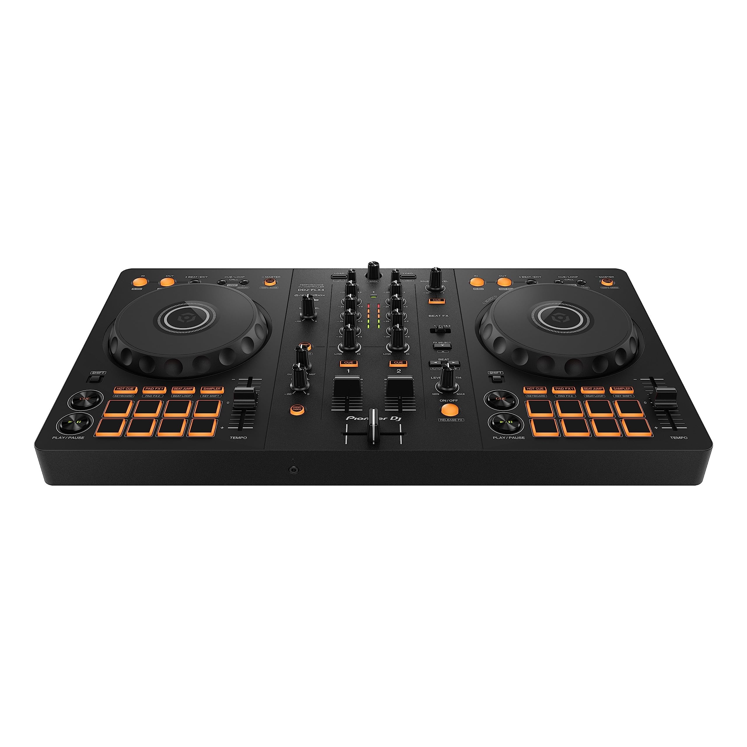 Pioneer 2-Deck DJ Controller DDJFLX4, USB Audio, Mix Music, Stereo