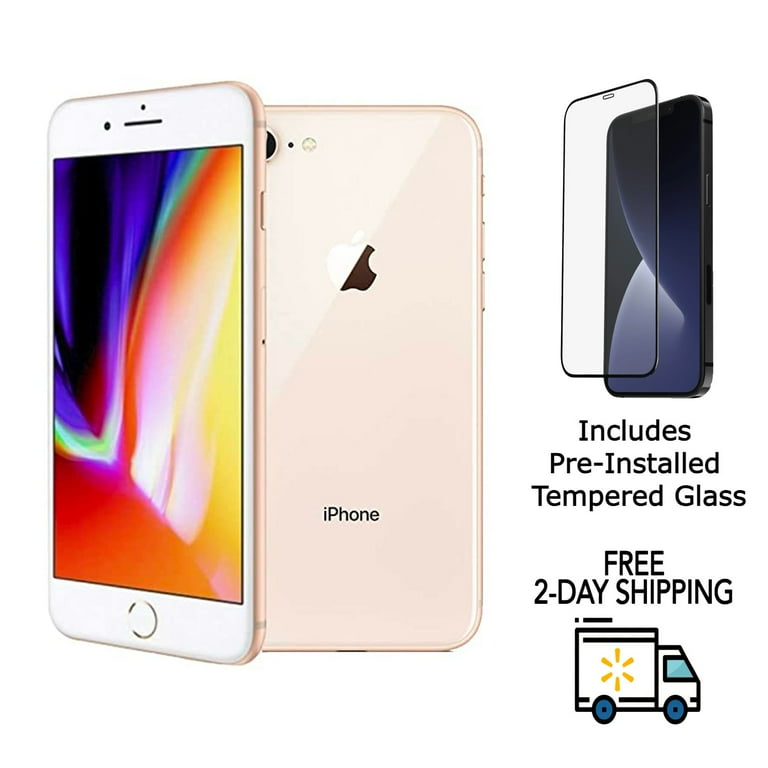 Apple iPhone 8 64GB (Unlocked) with Pre-Installed Tempered Glass