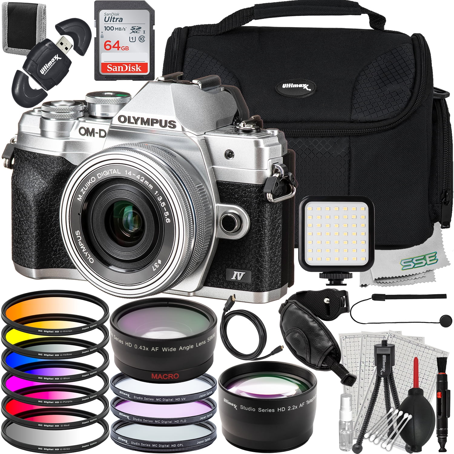 Ultimaxx Advanced Bundle + Olympus OM-D E-M10 Mark IV Mirrorless
