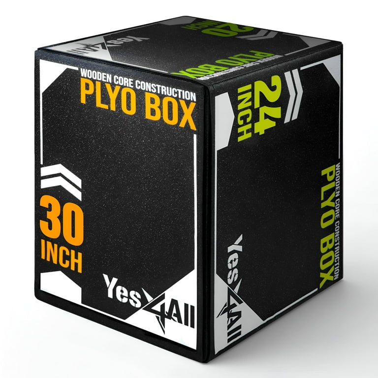 Yes4All 3-in-1 Soft-Padded Plyo Box With Wooden Core, Non-Slip
