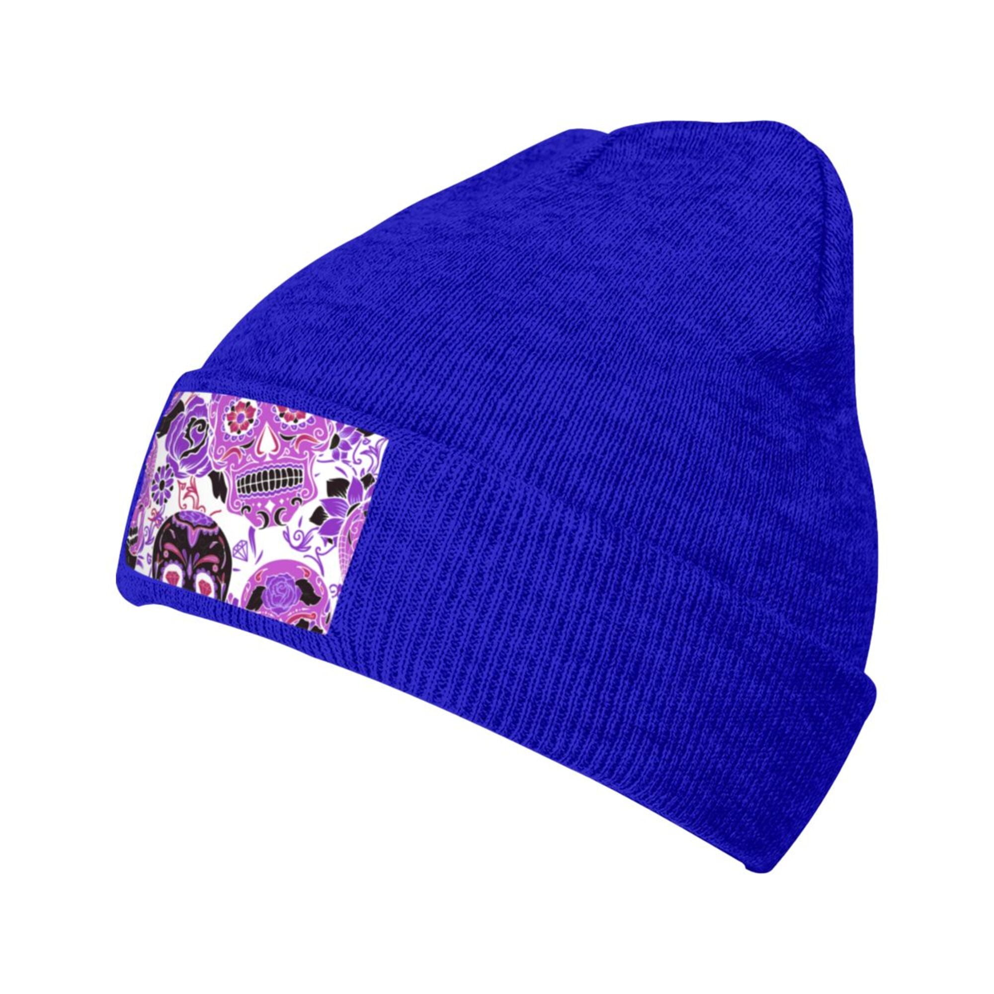 ZICANCN Gothic Purple Skeleton Skull Knit Beanie Hat, Winter Cap