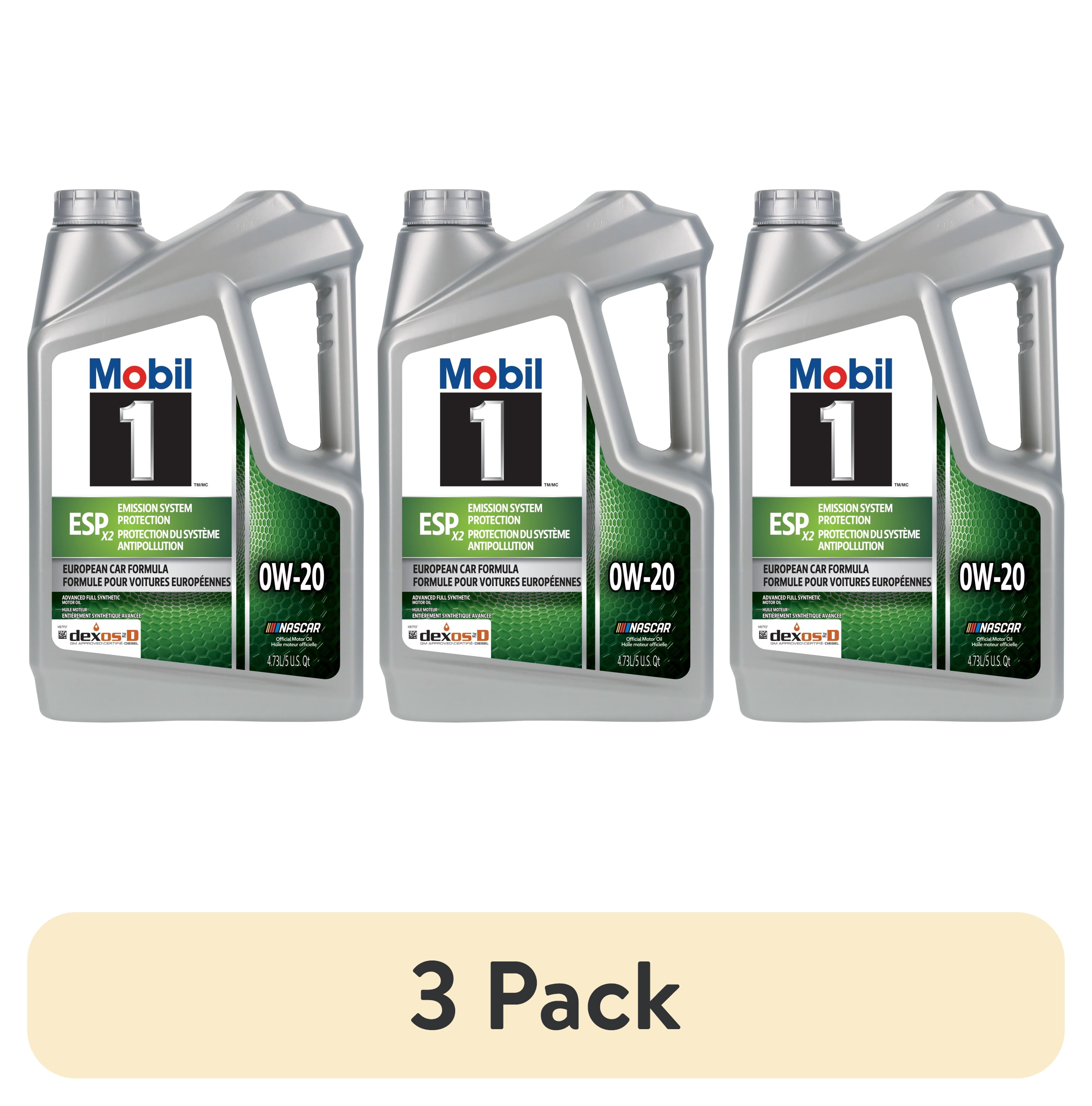 3 pack) Mobil 1 ESP X2 Full Synthetic Motor Oil 0W-20, 5 Quart