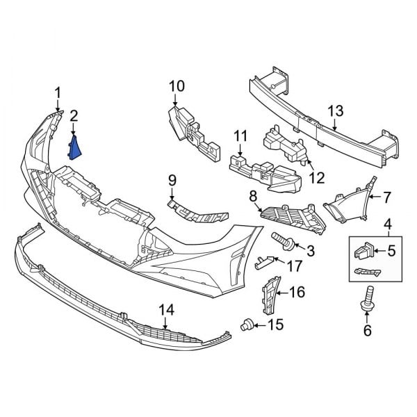 Hyundai OE 86597L1000 - Front Left Bumper Corner Cover