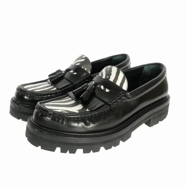 中古】セリーヌ CELINE ゼブラ柄 タッセルローファー チャンキーヒール