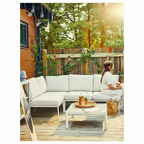 IKEA イケア 1人掛けソファ 屋外用 ホワイト ベージュ m90511186