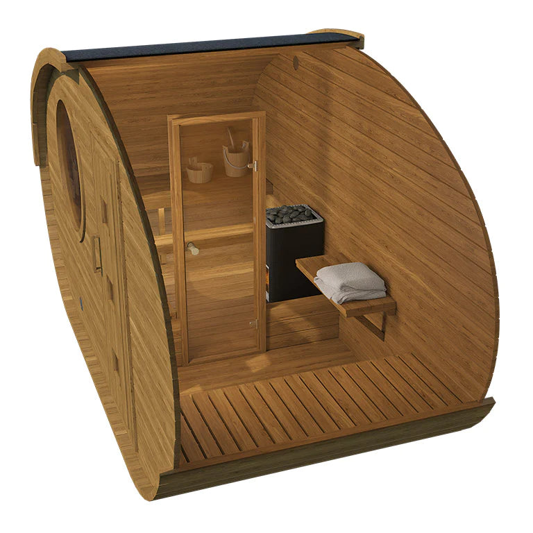 屋外サウナ | 4-6人用 | ホビットミニ195×400 | 前室付き | 自宅サウナ
