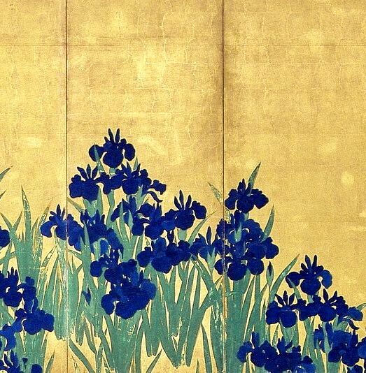 日本画 屏風 金色の背景 花 金屏風 日本画金屏風の製造/通信販売(通販