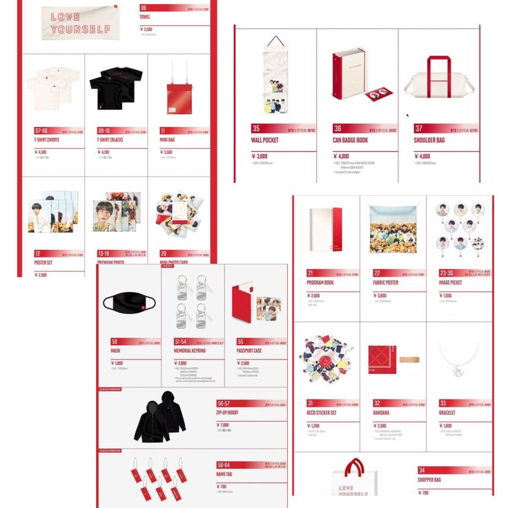 BTS world tour “love yourself” in Japan official concert merch list