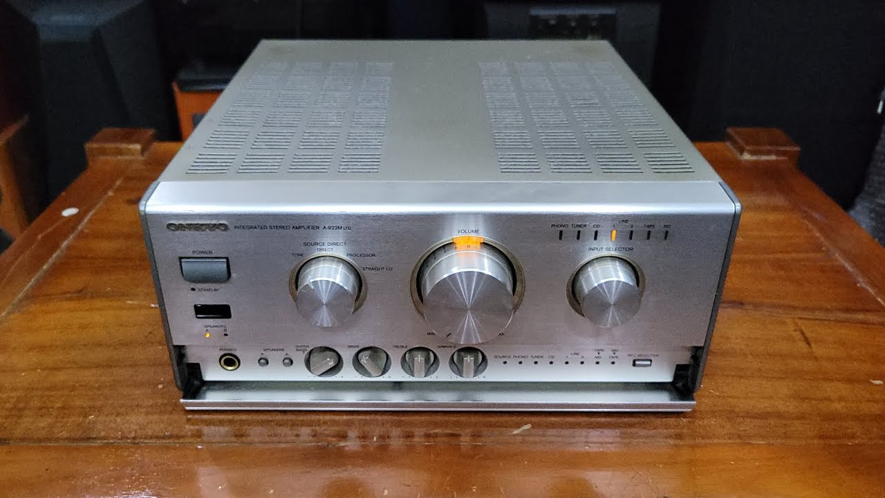 Onkyo a 922m ltd limited edition amplifier, soft bass, medium