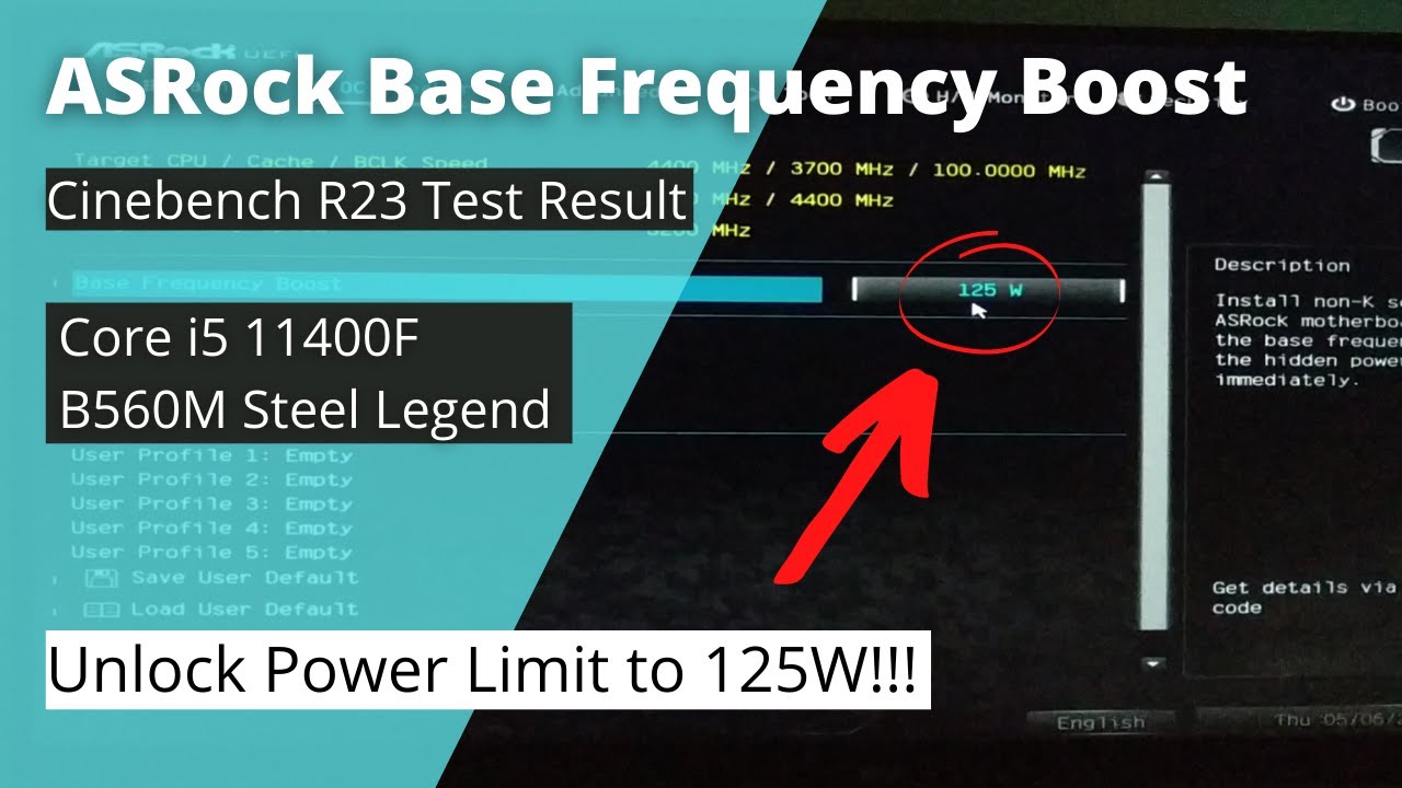 Core i5 11400F Unlock Power Limit to 125W | ASRock Base Frequency