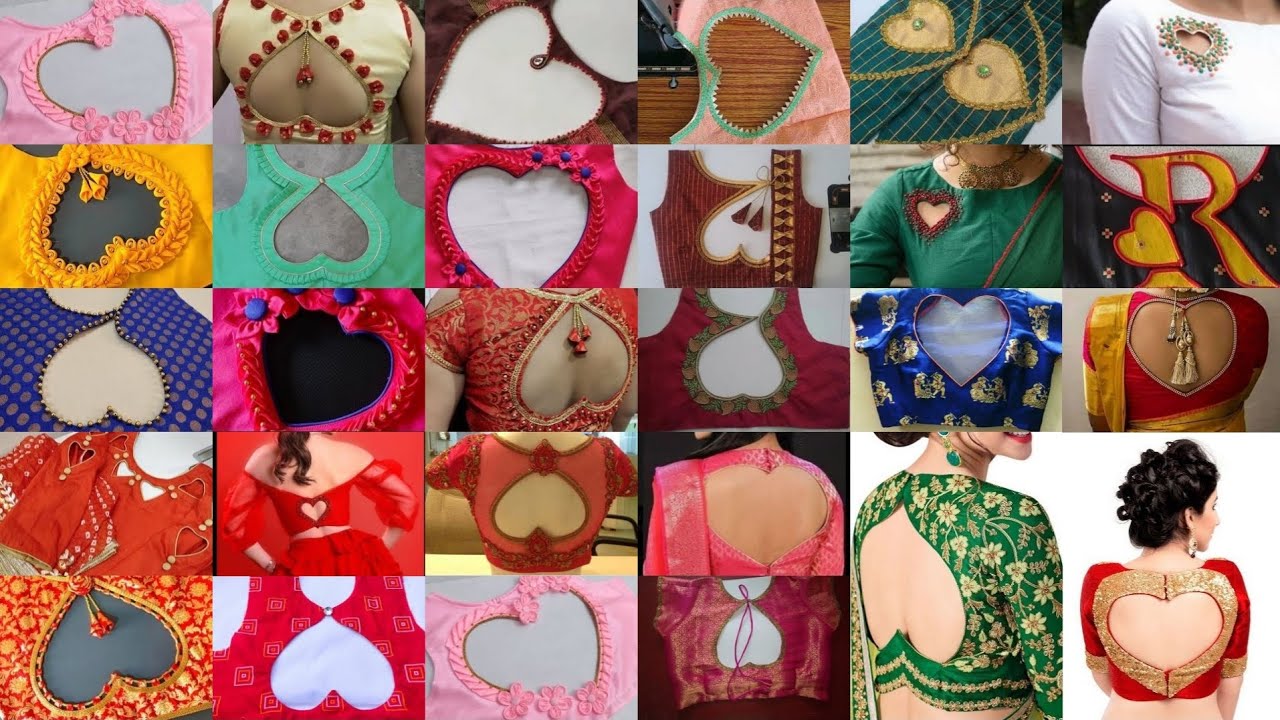 heart shape blouse design| blouse back neck design| saree blouse