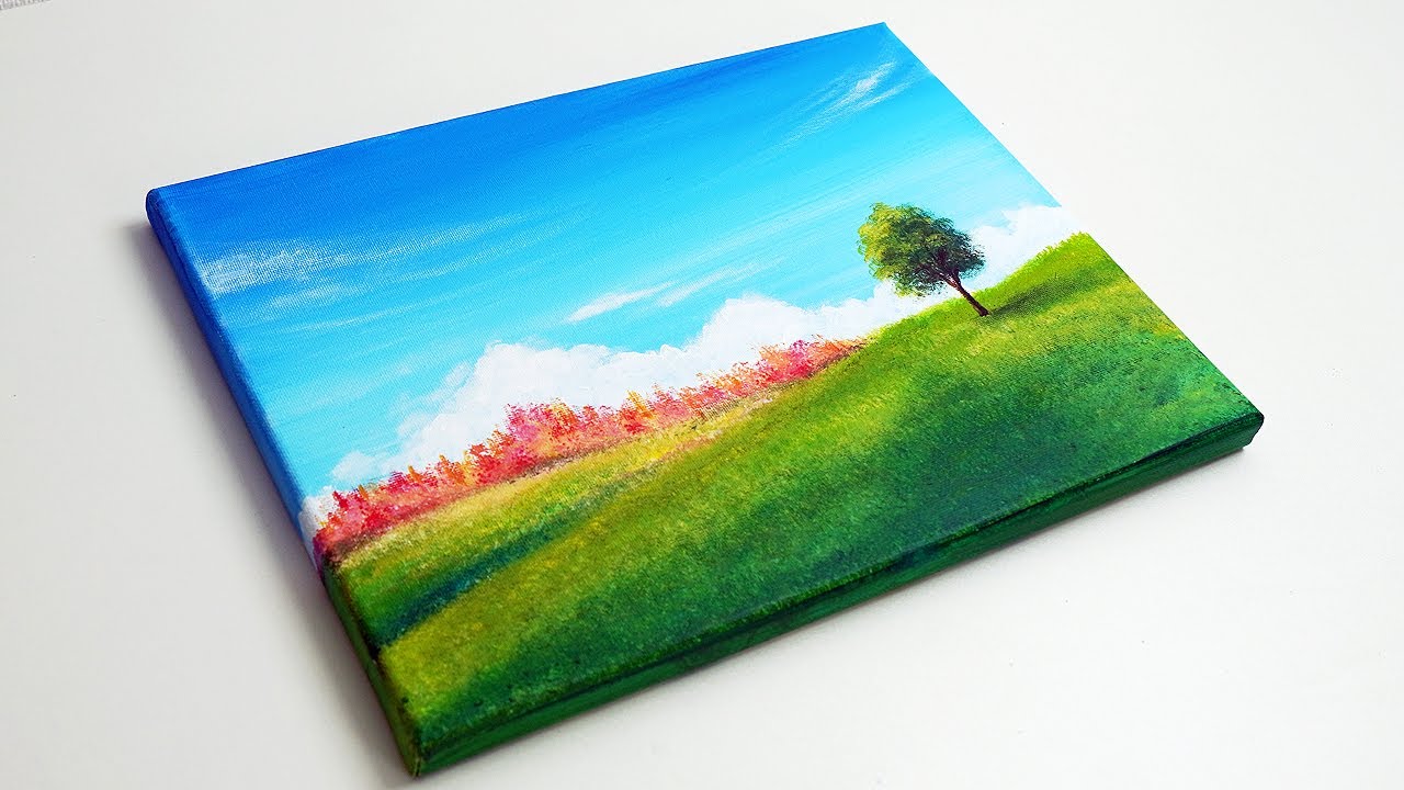 アクリル絵の具で【秋の風景】を描く方法 | アクリル画で描く絵の具