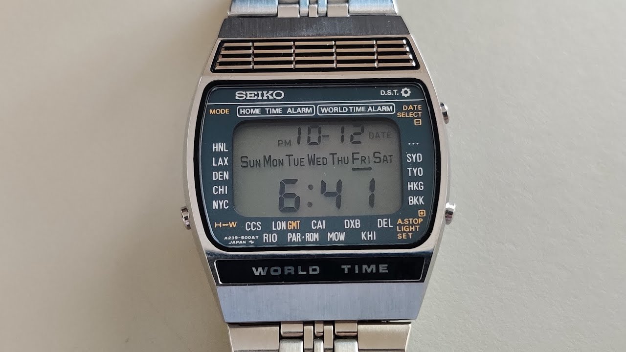 Seiko World Time A239-502A Vintage Digital Watch Review - YouTube