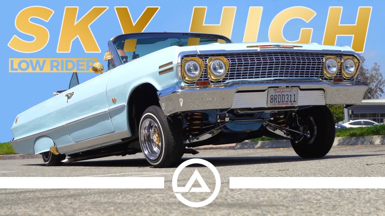 63 Impala Ragtop Lowrider Hopping and 3 Wheeling | Sky High Plata