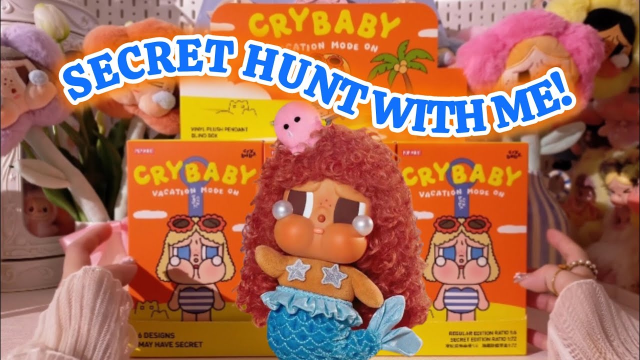 ASMR Pop Mart CRYBABY Vacation Mode On Plush Pendant Unboxing