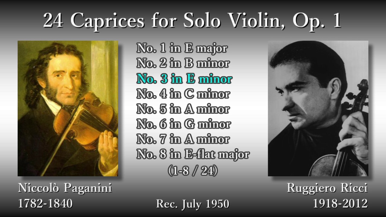Paganini: 24 Caprices, Ricci (1950) パガニーニ 24の奇想曲 リッチ