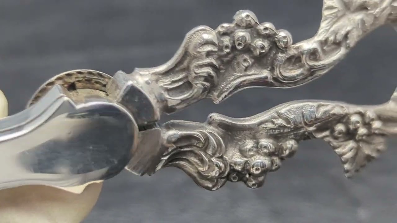 英国ヴィンテージ シルバープレート製 グレープシザー 葡萄彫刻 100g