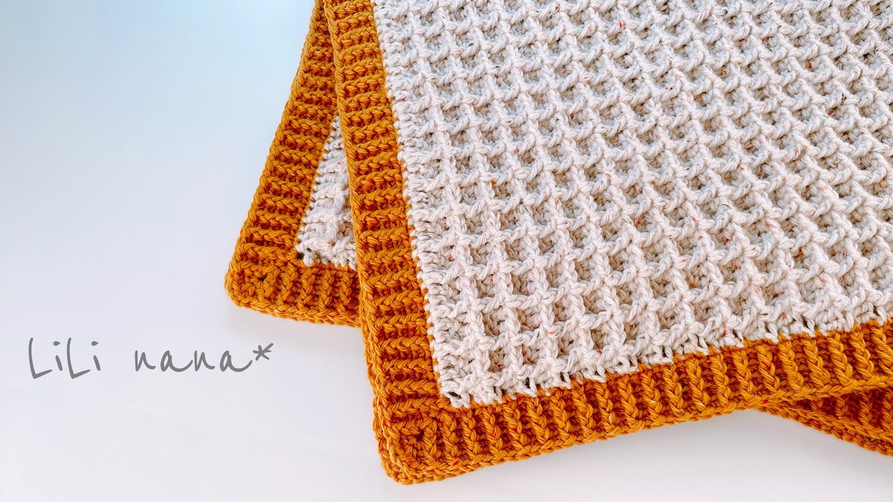70 x 100cm] How to Crochet a Large Waffle Blanket with Stretch