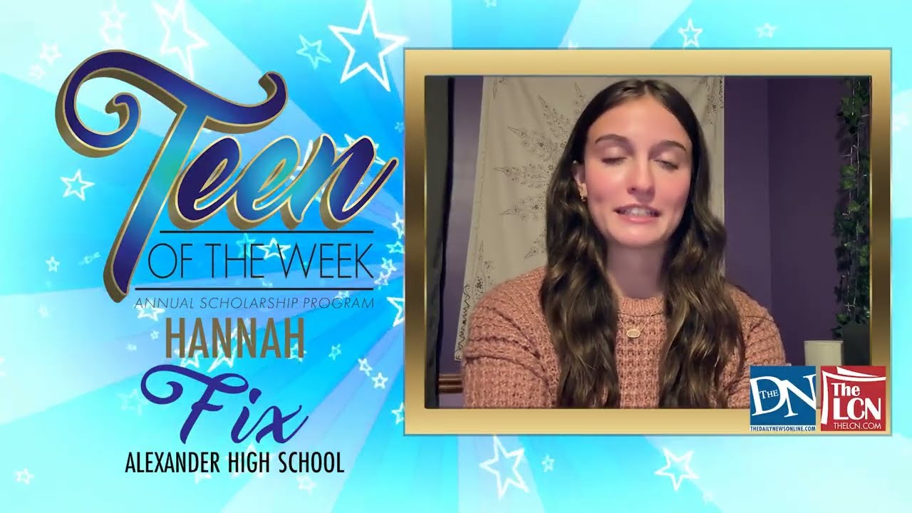Teen of the Week — 010926 — Hannah Fix (Alexander) - YouTube