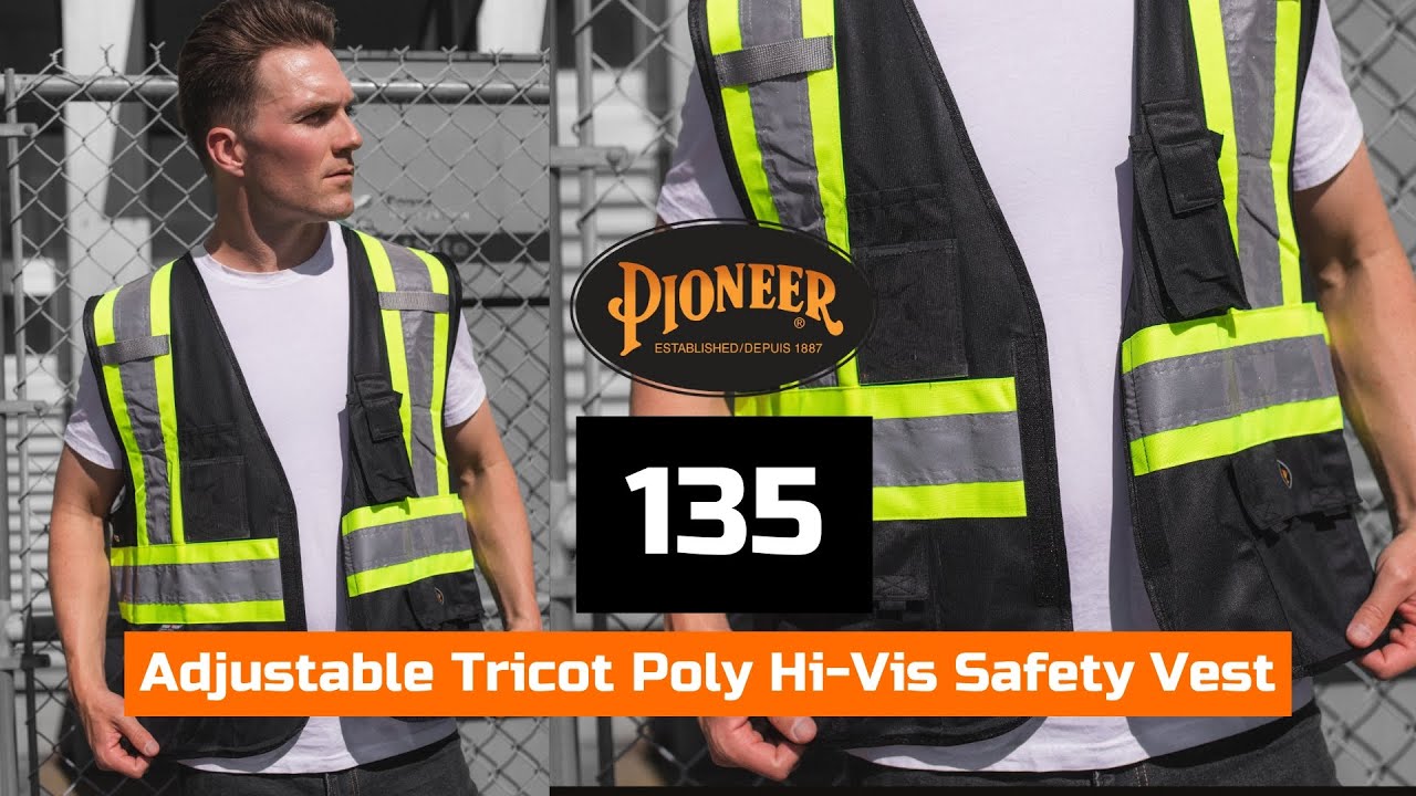 Pioneer Adjustable Tricot Poly Hi-Vis Safety Vest | SafetyWear.ca