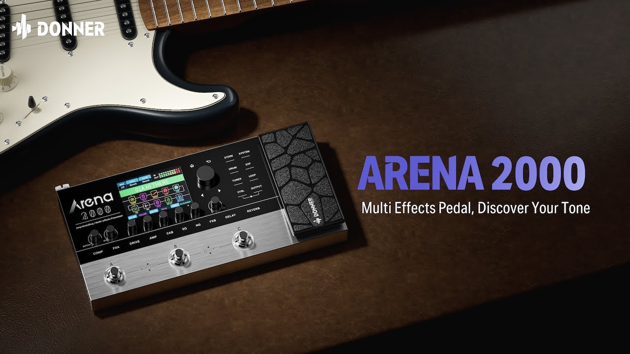 Arena 2000 Multi-Effect Guitar Pedal AMP Modeling Processor Donner