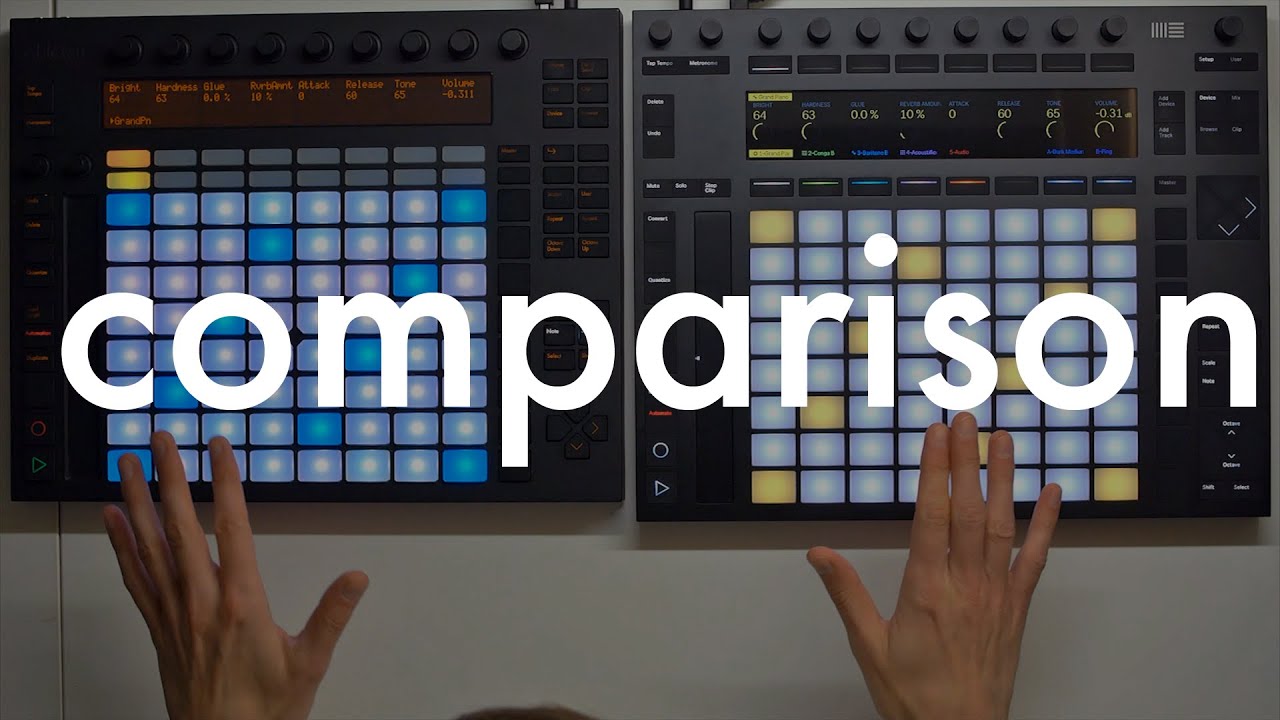 Ableton Push 2 & Push 1 comparison (new vs old) - YouTube